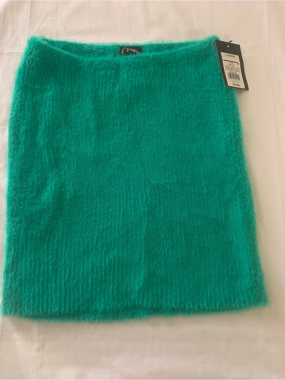 Cozy Faux-Fur Green Mini Skirt Girls L 10/12